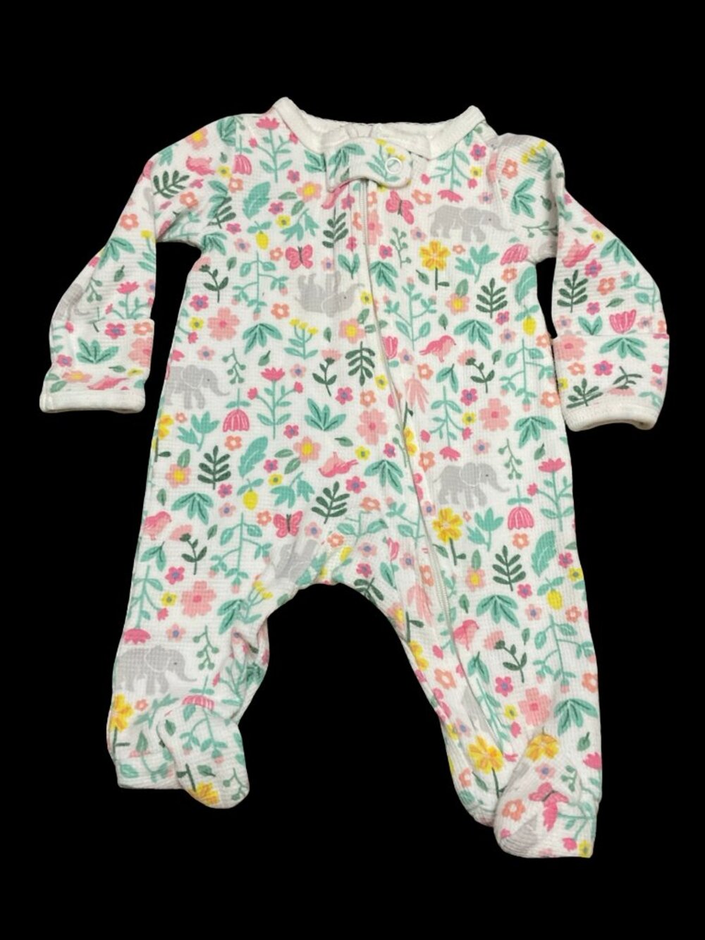 👣 10/$25 - White/Pink/Green Floral & Animal Print Sleeper